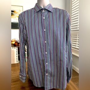 Bugatchi‎ long sleeve striped button up shirt size XL